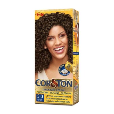 Tinta de Cabelo Permanente Cor&Ton Niely - 5.0 Castanho Claro