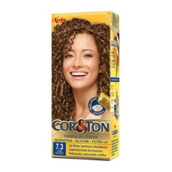 Tinta de Cabelo Permanente Cor&Ton Niely - 7.3 Louro Dourado