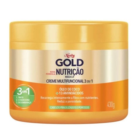 Creme Multifuncional 3 em 1 Niely Gold Nutrição Mágica 430g