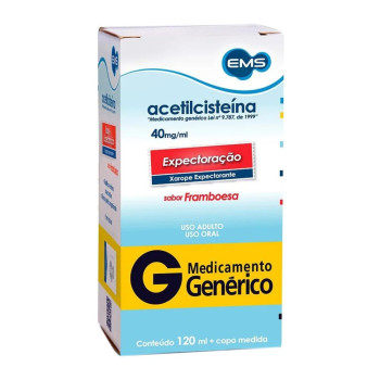 Acetilcisteína 40mg/ml Xarope Adulto 120ml Ems Genérico