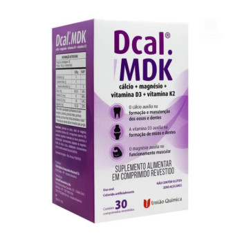 Suplemento Dcal Mdk Cálcio Magnésio Vitamina D3 30cps