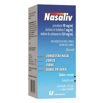 Nasaliv Solução Oral Sabor Cereja 60ml União Quimica