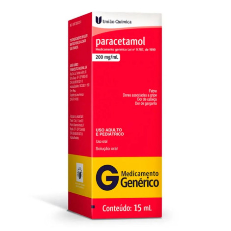 Paracetamol 200mg/ml Solução Oral 15ml União Química Genérico