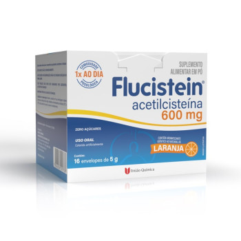 Flucistein Xarope 200mg/5g União Química Sabor Laranja 16 envelopes