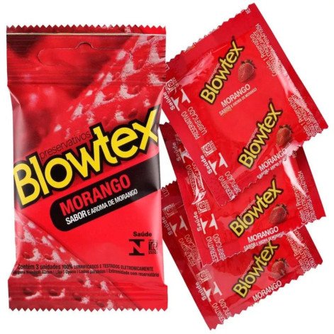Camisinha Blowtex Morango Com 3 Unidades