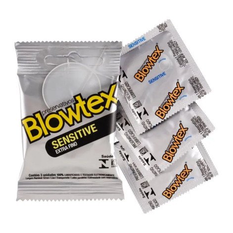 Camisinha Blowtex Aloe Vera Sensitive Extra Fino 3 Unidades