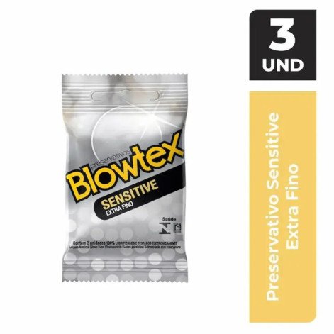 Camisinha Blowtex Aloe Vera Sensitive Extra Fino 3 Unidades