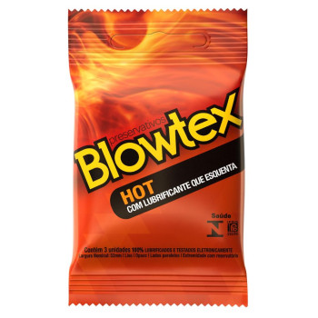 Camisinha Lubrificado Hot Blowtex com 3 Unidades