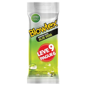 Camisinha Blowtex Sensitive Super Aloe Vera 9 Unidades
