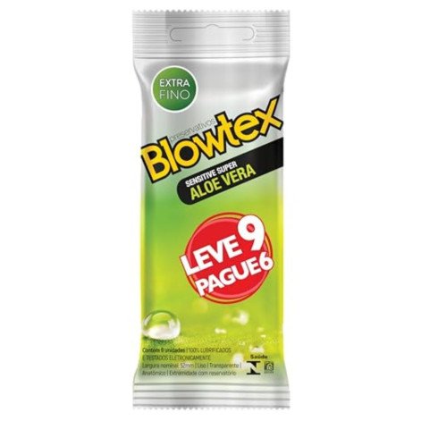 Camisinha Blowtex Sensitive Super Aloe Vera 9 Unidades