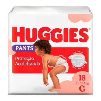 Fralda Huggies Pants Roupinha Proteção Acolchoada Tamanho G Pacote Jumbo 18 Unidades Descartáveis