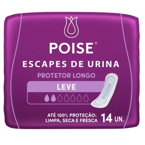 Protetor Diário Poise para Escape de Urina Absorção Leve 14 unidades