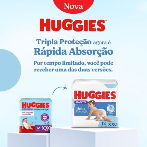 Fralda Descartável Infantil Roupinha Huggies Tripla Proteção G Pacote 28 Unidades