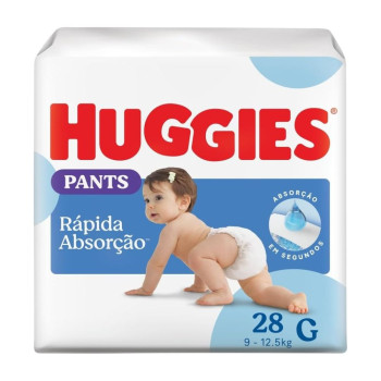 Fralda Descartável Infantil Roupinha Huggies Tripla Proteção G Pacote 28 Unidades