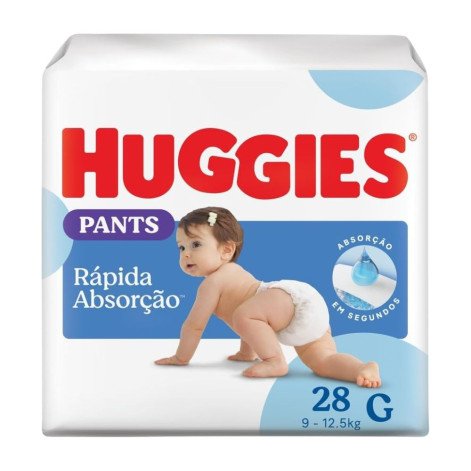 Fralda Descartável Infantil Roupinha Huggies Tripla Proteção G Pacote 28 Unidades