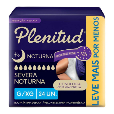  Roupa Íntima Descartável Noturna Plenitud G/XG 24 unidades
