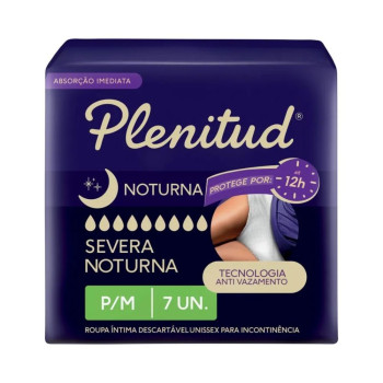Roupa Íntima Plenitud Descartável Unissex Noturna P/M 7 Unidades
