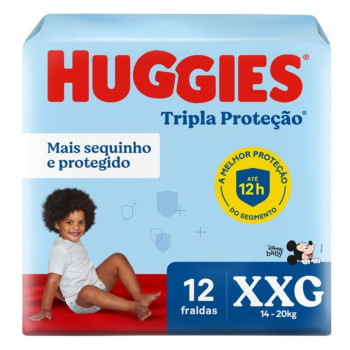 Fralda Huggies Roupinha Tripla Proteção Jubinho Xxg 12 Unidades