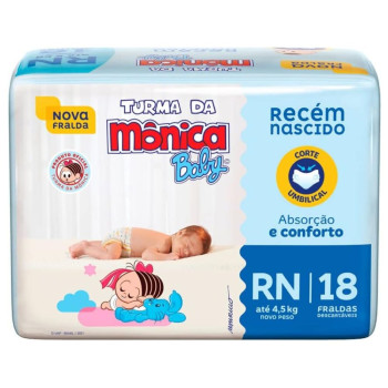 Turma da Mônica Baby Fralda Jumbinho Rn 18 Unidades