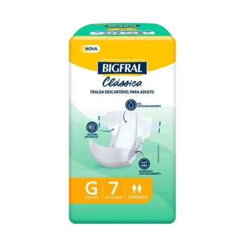 Fralda Adulto Bigfral Clássica G Unissex 7 unidades