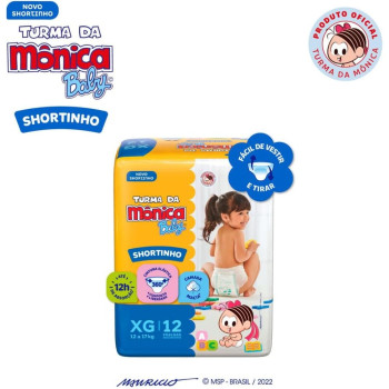 Fralda Turma da Mônica Baby Shortinho Jumbinho XG 12 Unidades