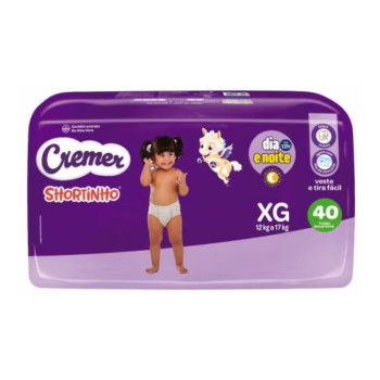 Fralda Descartável Cremer Shortinho Hiper XG 40 unidades 