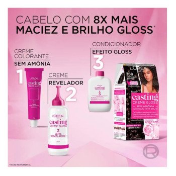 Tinta de Cabelo Casting Creme Gloss L’Oréal Paris - 300 Castanho Escuro