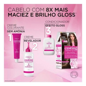 Tinta de Cabelo Casting Creme Gloss L’Oréal Paris - 400 Castanho Natural