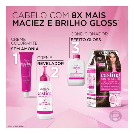 Tinta de Cabelo Casting Creme Gloss L’Oréal Paris - 400 Castanho Natural