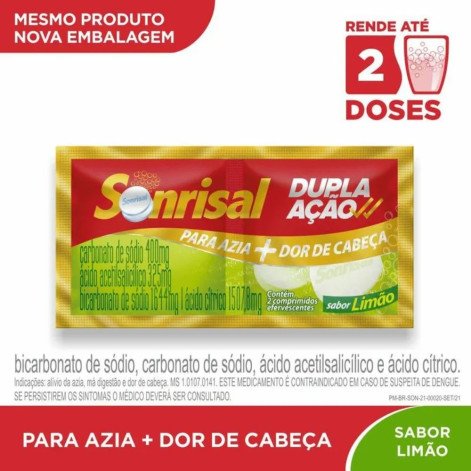 Sonrisal Limão Com 2 Comprimidos Efervescentes