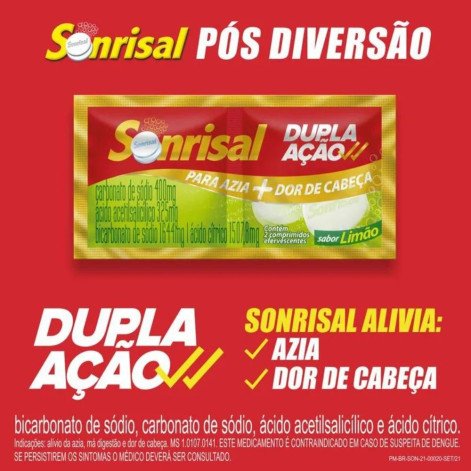 Sonrisal Limão Com 2 Comprimidos Efervescentes