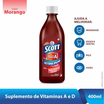 Emulsão Scott Morango 400ml Glaxosmithkline Ot1 Frasco