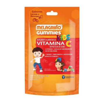 Suplemento Alimentar Melagrião Vitamina C Laranja Kids Gummies 30 unidades