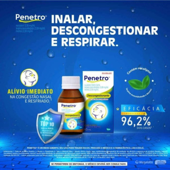 Penetro 33mg/ml + 22mg/ml + 22mg/ml Descongestionante Solução Via Inalatória 45ml