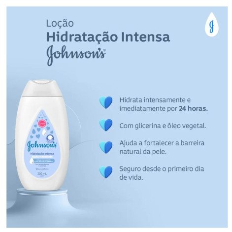 Loção Hidratante Infantil Johnson's Baby Hidratação Intensa 200ml