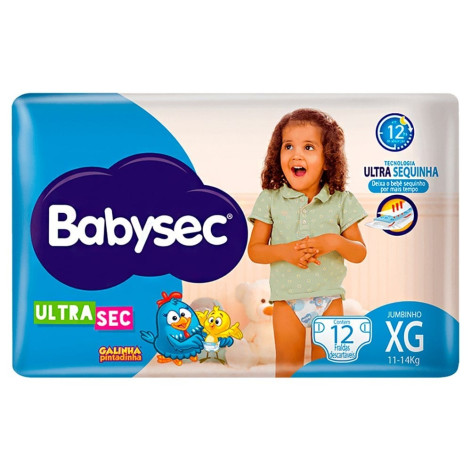 Fralda Infantil Babysec Shortinho Ultrasec Tamanho XG 12 Unidades