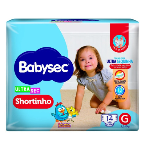 Fralda Babysec Ultrasec Shortinho Tamanho G 14 Unidades