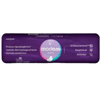 Absorvente Modess Noturno Plano C/A 10Un
