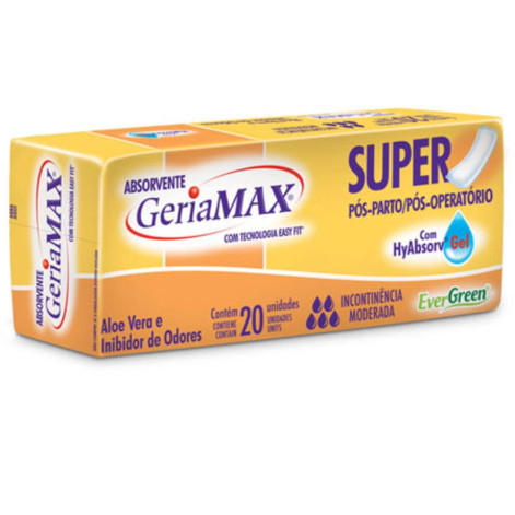 Absorvente Adulto Geriamax Super Com 20 unidades