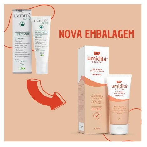 Creme Gel Hidratante Umiditá Rosto FPS 25 com 50ml