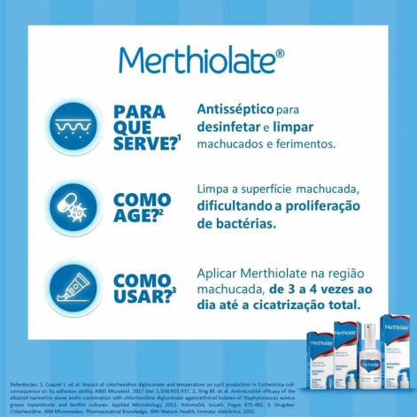 Antisséptico Tópico Merthiolate Solução com 30ml