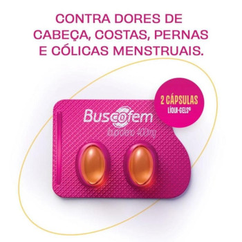 Analgésico Buscofem Ibuprofeno 400mg 2 Cápsulas