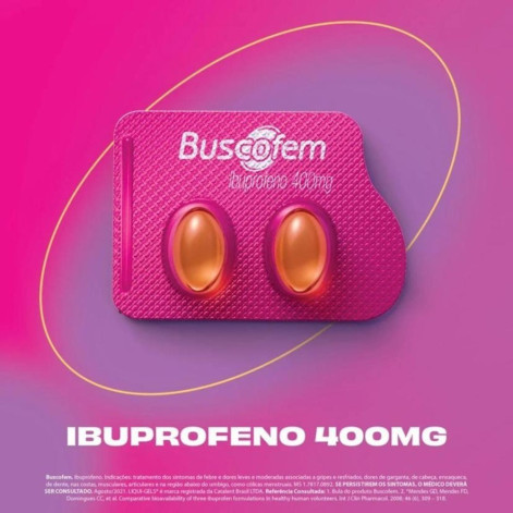 Analgésico Buscofem Ibuprofeno 400mg 2 Cápsulas