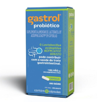 Suplemento Alimentar Gastrol Probiótico 1 Bilhão 10 Cápsulas
