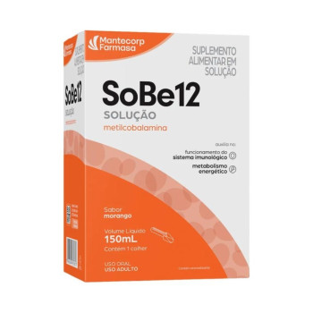 Sobe12 Metilcobalamina Suplemento Alimentar Sabor Morango Mantecorp 150Ml