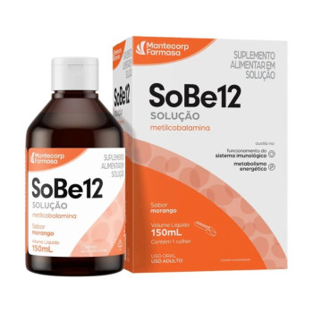 Sobe12 Metilcobalamina Suplemento Alimentar Sabor Morango Mantecorp 150Ml