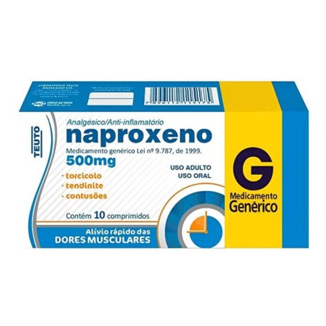 Naprox Naproxeno 500mg Com 10 Comprimidos Teuto