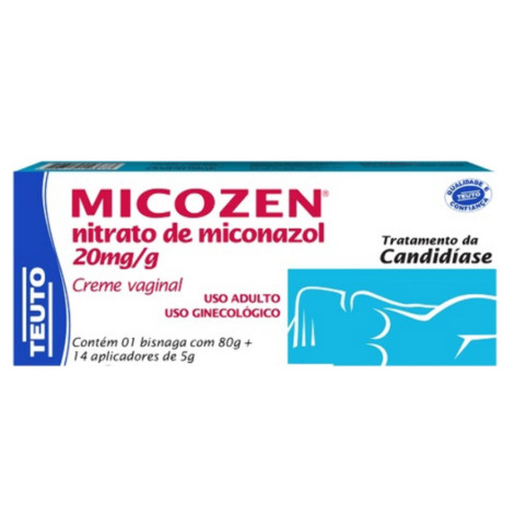 Micozen Creme Vaginal 20mg com 1 bisnaga 80g de creme de uso vaginal + 14 aplicadores
