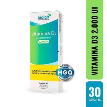 Vitamina D3 2.000ui Colecalciferol 30 Cáps Moles Biolab