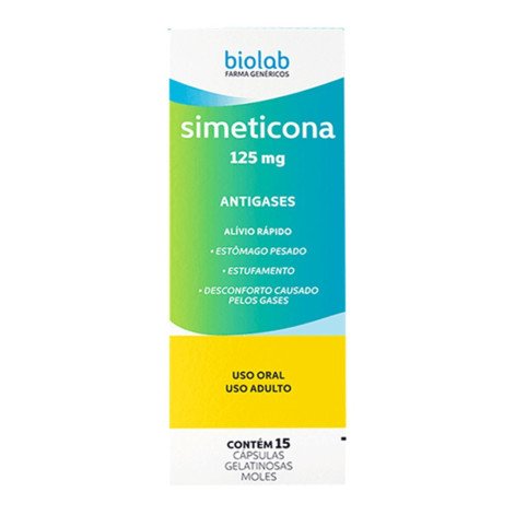 Simeticona 125mg 15 Cápsulas Gelatinosas Biolab